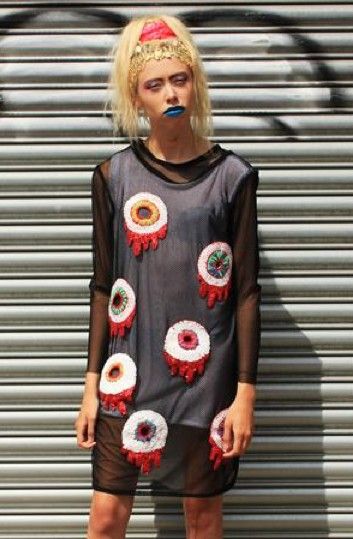 o Eyeball Dress, Eye Ball, Edc Outfits, Mini Bike, Upcycle Clothes, Tshirt Dress, Shirt Dress, Bike, Formal Dresses