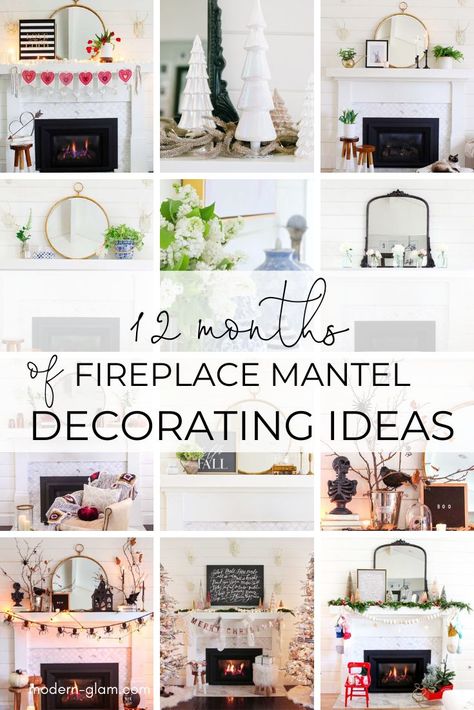 Here are my favorite mantel decorating ideas. These simple decorating ideas for each month will give you 12 months of inspiration for decorating your mantel, fireplace and even bookshelf for every season! Mantel Decorating Ideas For Every Month Decorating your fireplace mantel is a great way to add character and interest to your home. It can...Read More Fireplace Mantel Decorating Ideas, Contemporary Fireplace Mantels, Simple Decorating Ideas, Farmhouse Mantle Decor, Mantel Decorating Ideas, Fireplace Mantel Designs, Mantel Fireplace, Simple Decorating, Mantel Decorating