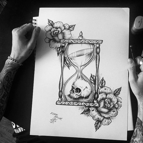 #edwardmiller #skull #hourglass for a custom design email me or DM Pirate Tattoo, Hourglass Tattoo, Tattoo Zeichnungen, Geniale Tattoos, Sketch Tattoo Design, Skull Tattoos, Tattoo Design Drawings, Memento Mori, Neck Tattoo