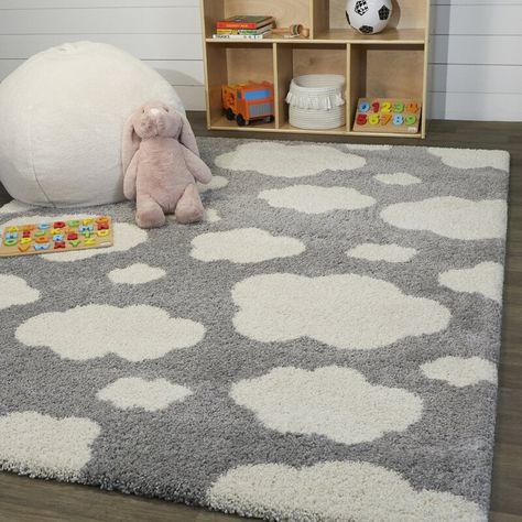 Mack & Milo™ Mosqueda Gray/Ivory Rug & Reviews | Wayfair Cloud Rug, Kids Area Rugs, Shag Area Rug, Ivory Rug, Nebraska Furniture Mart, Childrens Bedrooms, Online Home Decor Stores, Indoor Rugs, Grey Rugs