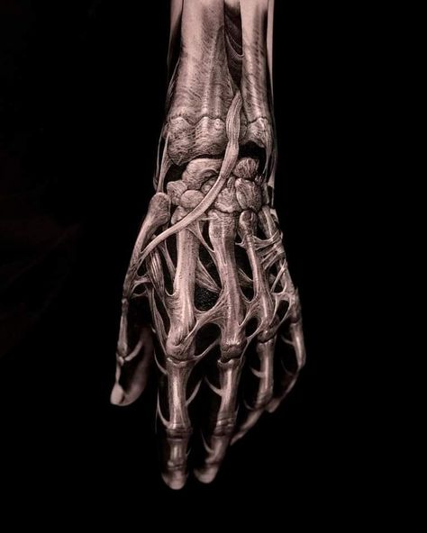 Bone Hand Tattoo, Graveyard Tattoo, 2023 Tattoo, Metallica Art, Samurai Tattoo Design, Skull Sleeve Tattoos, Bone Tattoos, Stylish Tattoo, Biomechanical Tattoo