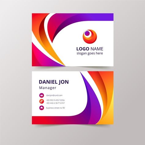 Abstract business cards concept | Free Vector #Freepik #freevector #business-card #business #card #template Media Business Card, Business Card Icons, Business Card Set, Visit Card, Blue Business Card, Double Sided Business Cards, Graphic Design Business Card, Visiting Card Design, Business Cards Creative Templates