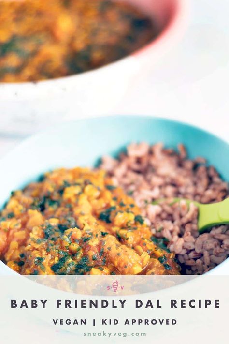 A mild and easy red lentil dal recipe that the whole family can enjoy, including babies. Suitable for vegans and vegetarians. #redlentildal #weaning #blw #babyledweaning #dal #lentils Lentil Toddler Recipes, Baby Lentil Recipe, Lentil Dal Recipe, Hidden Vegetable Recipes, Solid Starts, Vegan Lentil Recipes, Red Lentil Recipes, Daycare Meals, Dahl Recipe