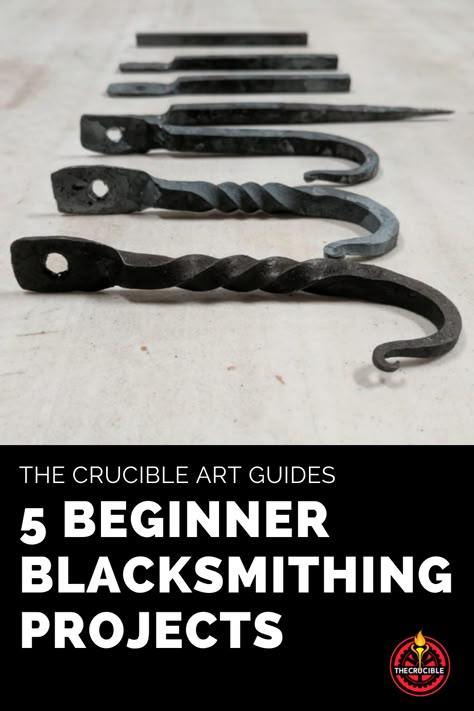 Learn to forge a hook, fork, spoon, bracelet, and letter opener in basic blacksmithing projects. Easy Welding Projects, Diy Forge, Blacksmith Workshop, Blacksmithing Projects, Forging Tools, Cool Welding Projects, Forging Knives, Black Smithing, Welding Crafts