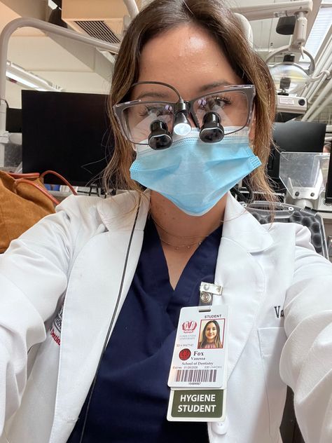 #Figsscrubs Dentist Career, Dental Hygiene Student, Female Dentist, Medical Photography, Surgical Gloves, Dental Hygiene School, Dentistry Student, Manifesting Vision Board, Gas Mask Girl