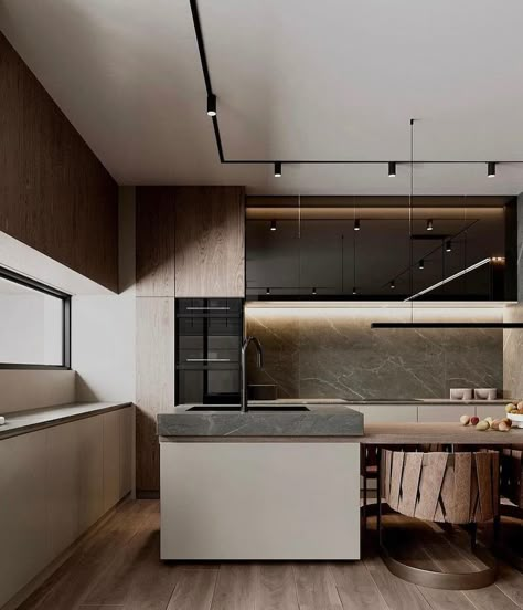 Modern Kitchen Ideas That Deliver With a Bang in 2023 | Houszed Modern Wood Kitchen, Taupe Kitchen, Серая Кухня, Nails Home, Cosy Kitchen, Modern Kitchen Cabinet Design, Wood Interior Design, Modern Kitchen Interiors, Kitchen Decor Ideas