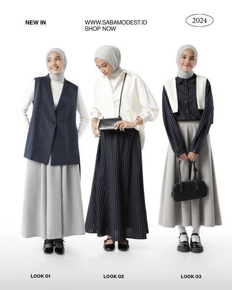 Hijabi Fashion Modest, Outfit Outer Hijab, Kondangan Outfit, Outfit Hijab Casual, Stylish Outfits Casual, Japanese Minimalist, Modest Casual Outfits, Simple Style Outfits, Muslim Outfits Casual