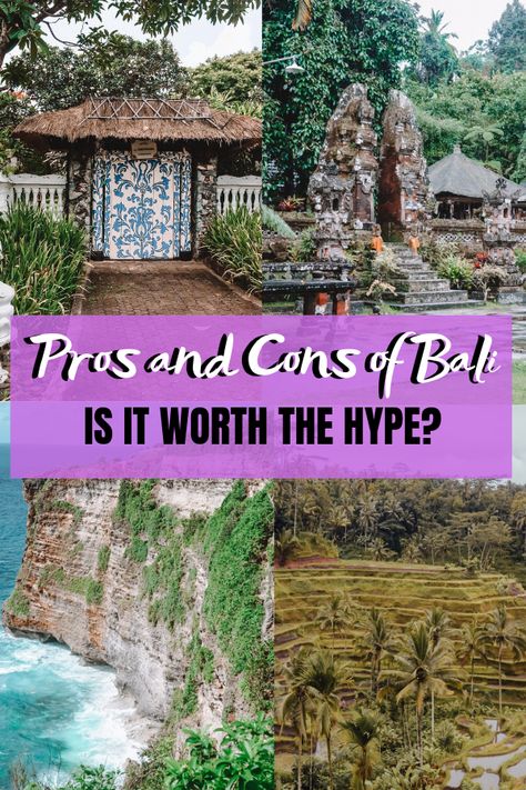 Is Bali worth the hype? Pros and cons of Bali! Bali travel | Bali tourism | Bali in December | Things to do in Bali | Bali problems Bali In December, Bali Pictures, Bora Bora Vacation, Things To Do In Bali, Travel Bali, Visit Asia, Bali Travel Guide, Backpacking Asia, Asia Travel Guide