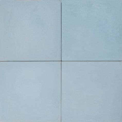 Cement Encaustic Tile Plain Colour Pale Sky Blue # 19B Temporary Kitchen, Light Blue Tile, Blue Floor Tile, Blue Tile Floor, Embossed Wall, Blue Bathroom Tile, Pool Boy, Blue Floor, Plain Colour