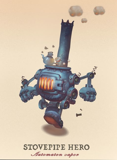 Justin Gerard, Idle Game, Arte Robot, Growth Hacking, Dungeons And Dragons Homebrew, Robot Design, Robots Concept, Robot Art, Game Character Design