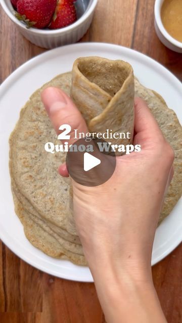 Min Kwon • Baby and Toddler Recipes | All you need are quinoa, chia seeds, and water. Blend and cook like a crepe. 

These are pretty neutral in flavor making so you can enjoy... | Instagram Quinoa Wraps, Quinoa Wrap, Plats Healthy, Plant Based Cookbook, Healthy Sweets Recipes, Savory Breakfast, Quinoa Recipes, Running Water, Delicious Vegan Recipes