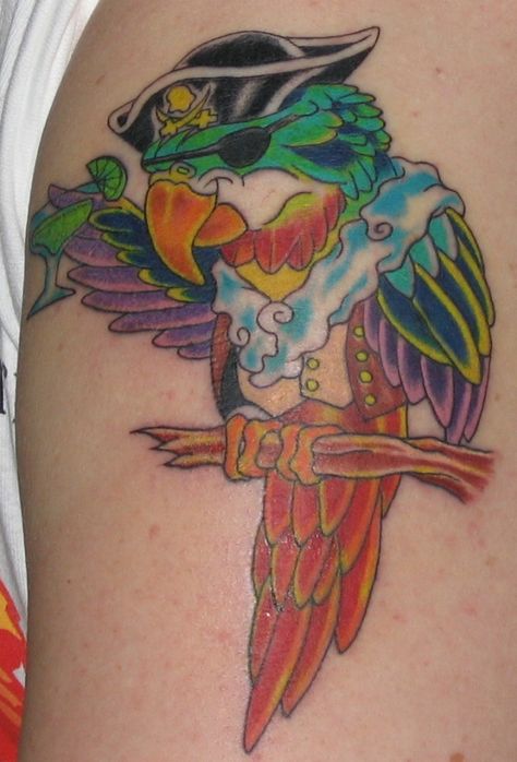 Pirate Parrot Tattoo, Parrot Tattoos, Love Parrots, Parrot Tattoo, Possible Tattoo, Private Tattoos, Fan Tattoo, Drawing Decor, Parrot Head