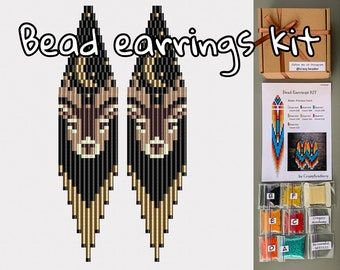 CrazyAcademy - Etsy Canada Brick Stitch Tutorial, Beading Earrings, Moon Wolf, How To Stitch, Earring Kit, Stitch Tutorial, Brick Stitch Earrings, Silver Wolf, Thread Earrings