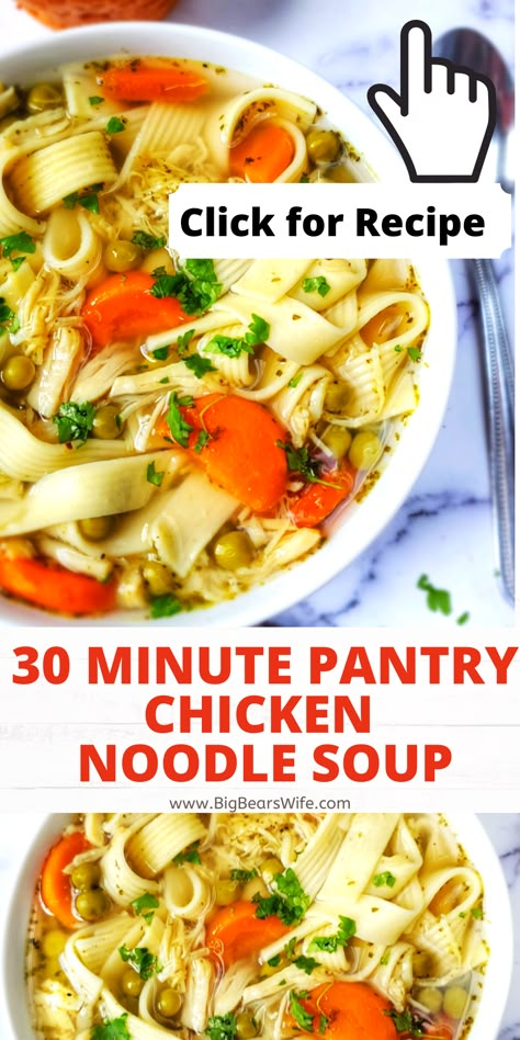 Quick Chicken Noodle Soup, Easy Chicken Noodle Soup Recipe, Chicken Noodle Soup Can, Homemade Chicken Noodle Soup Recipe, Easy Home Cooked Meals, Easy Chicken Noodle Soup, Easy Chicken Soup, Chicken Noodle Soup Easy, Homemade Chicken Noodle