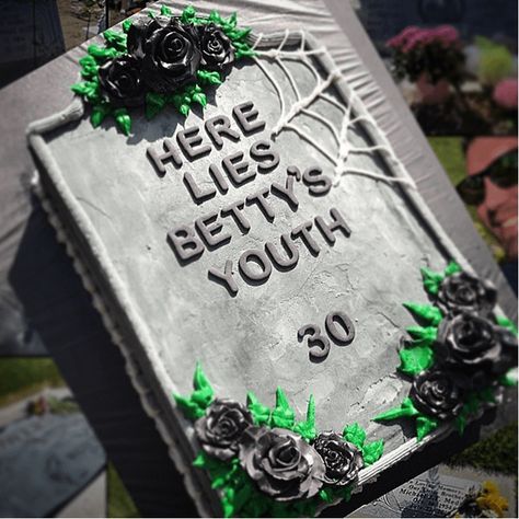 Tombstone Cake, 30th Birthday Cake For Women, Cake Design Images, 30th Birthday Themes, 30th Birthday Bash, Ugly Cakes, Halloween Birthday Cakes, 30 Cake, Birthday Men