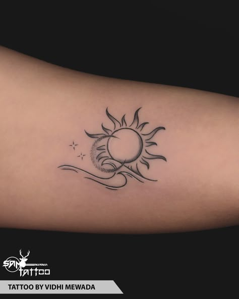 #suntattoo #moontattoo #minimaltattoo #wavestattoo #naturetattoo #naturelovers #samtattooindia #everysinglestrokematters Moon And Waves Tattoo, Moon And Waves, Sam Tattoo, Sun Moon Tattoo, Doberman Tattoo, Small Shoulder Tattoos, Hand Tattoos For Girls, Empty Canvas, Sun Tattoos