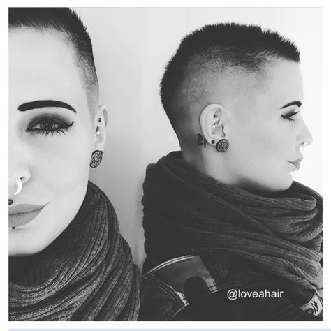 Silver Bob, Shaved Pixie Cut, Women With Short Hair, Shaved Pixie, Buzz Cuts, Woman Shaving, Super Short Hair, Fun Hair, Super Hair