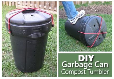 DIY Garbage Can Compost Tumbler - an easy & affordable way to speed up your composting... #gardening #homestead #homesteading Diy Compost Tumbler, Craft Hacks, Compost Tumbler, Diy Compost, How To Make Compost, Composting At Home, Garden Compost, Ideas Craft, Organic Gardening Tips