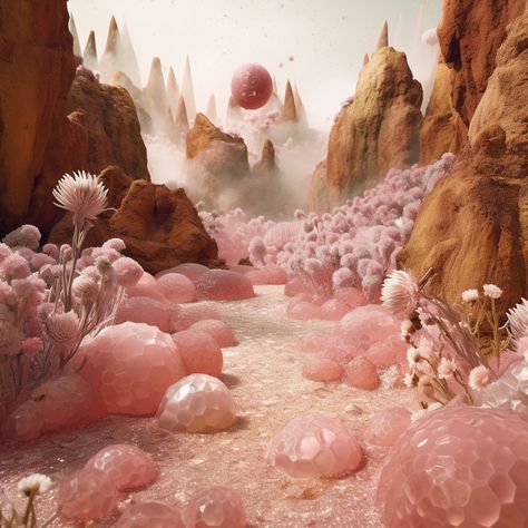 Otherworldly landscape made of pink crystals. Crystal cave. #crystals #crystalhealing #spiritual #spiritualawakening #oracle #oraclecards #midjourneyart #aiartcommunity #pink #art #artwork #artist #ethereal Cave Crystals, Crystal Landscape, Otherworldly Aesthetic, Motion Graphic Ideas, Crystal Background, 2024 Art, Wedding Instagram, Astronaut Art, Crystal Cave