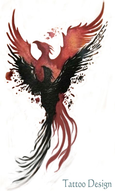 phoenix Phoenix Sketch, Flying Phoenix Tattoo, Octopus Tattoo Sleeve, Ink Tattoo Design, Red Tattoo Ideas, Red Ink Tattoo, Phoenix Artwork, Phoenix Tattoos, Flying Tattoo