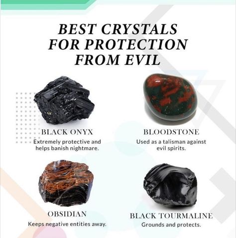 Crystals For Ghost Hunting, Crystals For Protection From Evil, Energy Stones Crystal Healing, Crystals For Protection, Best Healing Crystals, Crystal Healing Chart, Protection From Evil, Crystal Uses, Energy Healing Spirituality