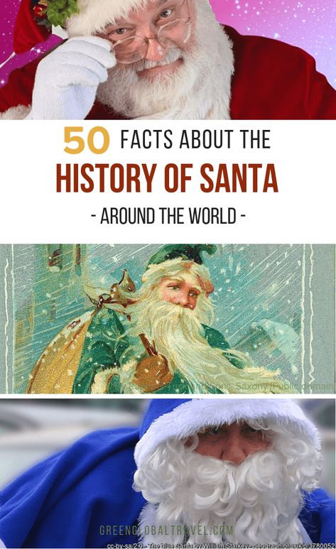 50 Facts About the History of Santa Claus Around The World #santaclausreal #santaclausrealsaintnicholas #santaclausrealcocacola #stnicolas #fatherchristmas #krisKringle #perenoel History Of Santa Claus, French Santa, German Santa Claus, Christmas Lesson Plan, Holiday Facts, St Nicholas Day, Santa Claus Images, Christmas Trivia, Kris Kringle