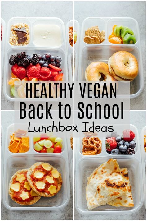 Healthy Vegan Back to School Lunchbox Ideas - These incredibly easy vegan lunches are perfect for both kids and adults alike! Making these will save you time, nourish you and your children all while being fun and delicious! NeuroticMommy.com #vegan #backtoschool Easy Vegan Lunches, School Lunchbox Ideas, Vegan School Lunch, Vegetarian Kids, Vegan Lunch Box, Easy Vegan Lunch, Healthy School Lunches, Vegan Kids, Healthy Vegan Snacks