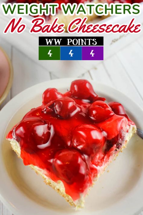 Low Calorie Cherry Cheesecake, No Bake Cheesecake Low Calorie, Ww Cherry Cheesecake, Zero Point Cheesecake Weight Watchers, Ww No Bake Cheesecake, Weight Watchers Cherry Cheesecake, Low Calorie Cheesecake No Bake, Ww Zero Point Cheesecake, Weight Watchers Christmas Desserts