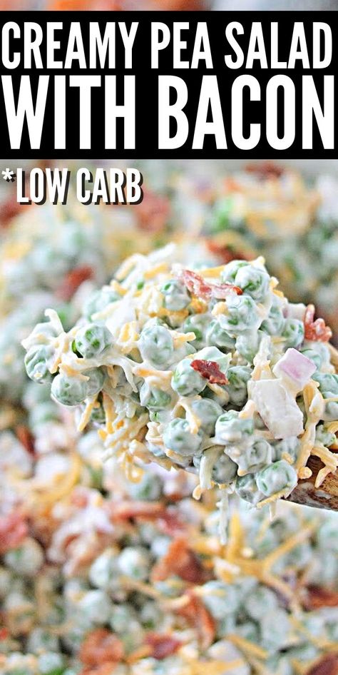 Keto Peas Recipe, Low Carb Cold Side Dishes, Keto Side Dishes Easy Cold, Cauliflower Pea Salad Recipes, Low Carb Pea Salad, Keto Pea Salad Recipes, Keto Cold Salad Recipes, Low Carb Salad Ideas, Easy Low Carb Salads