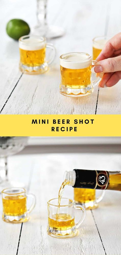 Mini Beer Shot - A Beautiful Mess Mini Beer Shots, Beer Shots, Beer Shot, Brew Master, Foam Head, Shot Recipes, A Beautiful Mess, Mixed Drinks Recipes, Beautiful Mess