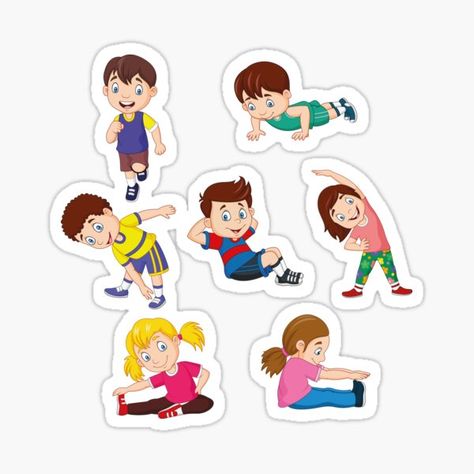 Exercising Cartoon, Kids Yoga Poses Printable, Exercise Cartoon, Meditation Movement, Exercise Clipart, Instagram Photo Booth, Coaching Soccer, Fitness Backgrounds, Yoga Clipart