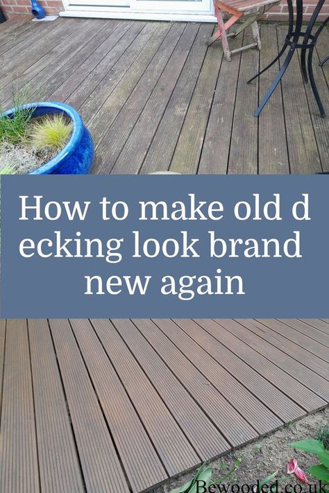 Refinishing Deck Diy, How To Refinish A Deck, Wooden Deck Paint Ideas, Repainting Deck Wood, Refinish Deck Wood, Decking Paint Ideas Colour, Budget Deck Makeover, Painted Decking Ideas, Deck Refinishing Ideas