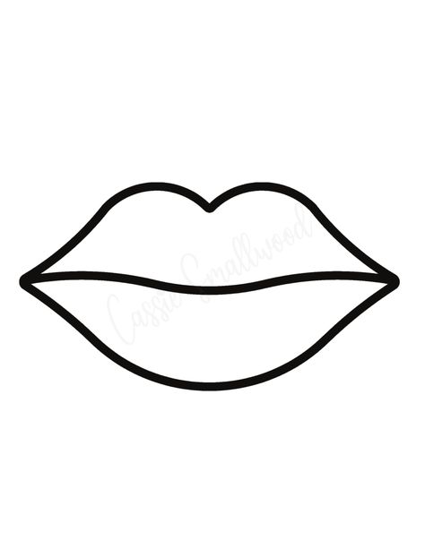 15 Pretty Lips Templates - Cassie Smallwood Printable Lips Template, Lips Template, Mouth Template, Lips Picture, Lips Images, Lip Print Tattoos, Lip Drawings, Lip Tutorial Drawing, Lip Stencil