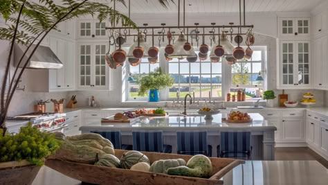 Tour 9 Chef’s Kitchens That Are Enviably Chic and Spacious | Architectural Digest | Architectural Digest Glass Pavilion, Custom Kitchen Island, Herringbone Floor, Chefs Kitchen, Eastern Shore, A Chef, Country Estate, Tasting Room, Custom Kitchen