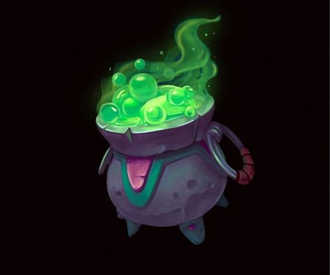 Cauldron Illustration, Copper Cauldron, Witch's Cauldron, Harry Potter Games, Props Concept, Props Art, Casual Art, 3d Concept, Witch's Brew