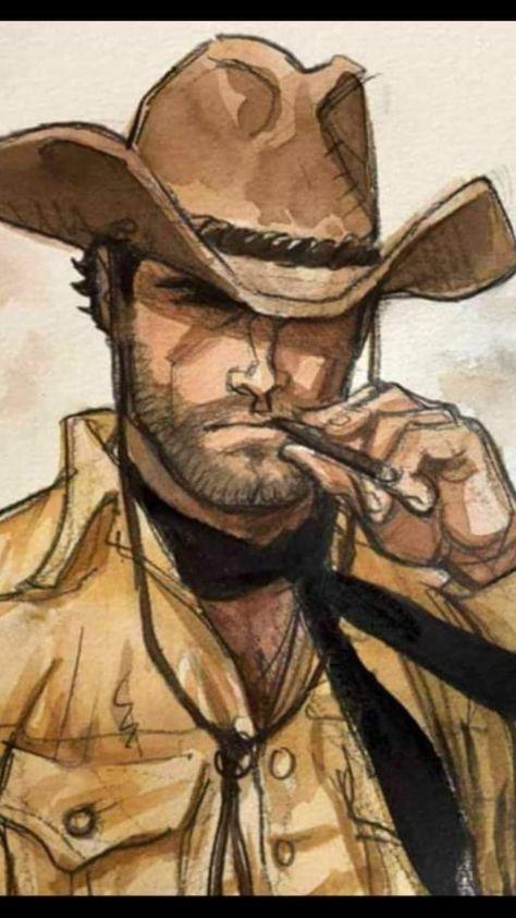 Cowboy Comic Art, Cowboy Drawings, Cowboy Drawing, Cowboy Character Design, Cowboy Draw, Cowboy Artwork, Portrait Au Crayon, Bd Art, Western Artwork