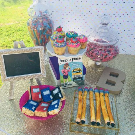 Junie B Jones Birthday Party Ideas, Junie B Jones Birthday Party, Junie B Jones Party, Junie B Jones Books, Junie B Jones, Baby First Birthday Themes, 7 Birthday, First Birthday Themes, Party Animal