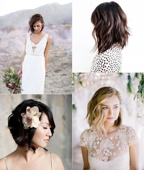 Wir zeigen die 15 schönsten Brautfrisuren für kurzes Haar - mit garantiertem Wow-Effekt auf der Hochzeit. Brides With Short Hair, Short Wedding Hairstyles, Hairstyles For Brides, Bob Wedding Hairstyles, Wedding Haircut, Short Bride, Short Hair Bride, Diy Wedding Hair, Wedding Hairstyles Medium Length