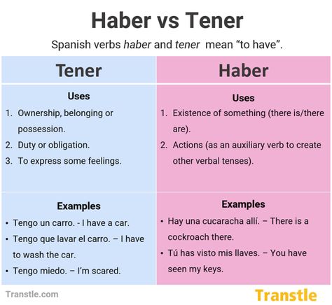 Haber and Tener in Spanish: Full Guide, Differences & Examples Spanish Verb Tenses Cheat Sheet, Spanish Verb Conjugation Chart, Reflexive Verbs In Spanish, Spanish Regular Verbs, Verb Tener In Spanish, Useful Spanish Phrases, Spanish Sentences, Spanish Words For Beginners, Spanish Teacher Resources