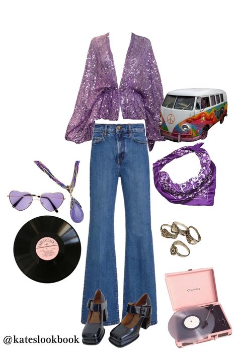 Hippie outfit, boho outfit, hippie fashion, bohemian fashion, earthy outfit, nature outfit, hiking outfit, biology student outfit, camping outfit, festival outfit, party outfit, school outfit, college outfit, study outfit, cottagecore outfit, 70s outfit, 70s fashion, 70s hippie, summer outfit 70s Outfits Colorful, 70s Fashion Costume, 70s Disco Outfit Aesthetic, How To Style Strappy Dress, 70s Fashion Purple, Boho Disco Outfit, 70s Asthetics Outfit, Cottagecore Glam Outfit, 70 Party Outfit Ideas