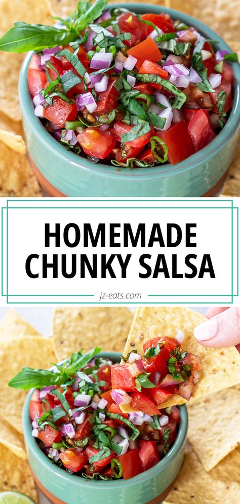 Mild Chunky Salsa Recipe, Fresh Chunky Salsa Recipe, Homemade Chunky Salsa, Chunky Salsa Recipe, Kid Friendly Vegetarian Recipes, Tuesday Recipes, Tomato Salsa Recipe, Homemade Salsa Recipe, Fresh Tomato Recipes