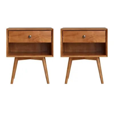 Buy Nightstands & Bedside Tables Online at Overstock | Our Best Bedroom Furniture Deals Wood Nightstands, Shelf Nightstand, Mid Century Modern Nightstand, Walker Edison Furniture, Matching Nightstands, Nightstand Set Of 2, Contemporary Table, Modern Nightstand, Wood Nightstand