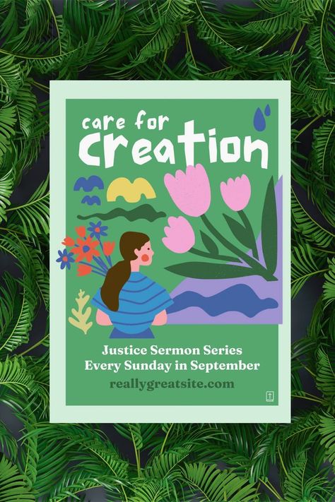 Creation justice now! Care for Creation Christian Sermon Series Poster created and editable in Canva. This is a FREE Canva template that can be used as a poster or resized with Canva Pro as a flyer, postcard, presentation screen and more. Promote climate justice and educate your community about the need for immediate, meaningful climate action from our eleceted representatives. No time to waste. There is no Planet B. Protect and restore creation today. No Time To Waste, Series Poster, Climate Justice, Sermon Series, Free Poster, Business Signs, Posters Printable, Poster Template, Canva Template