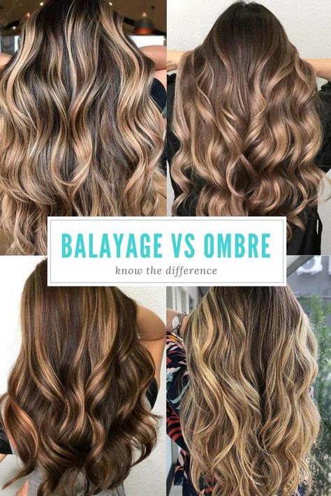 Balayage vs ombre, so what is the difference between these popular treatments that are often confused as being similar? Let us discuss these techniques in a greater detail. #haircolor #balayage #ombre Balayage Or Ombre Difference, Ombre Hairstyles For Brunettes, Blonde Balayage Vs Ombre, Sombre Vs Balayage, Ombre Or Balayage Difference, Loved In Balayage, Balayage Vs Ombre Vs Highlights, Root Melt Vs Balayage, Umbra Hair Color Ombre