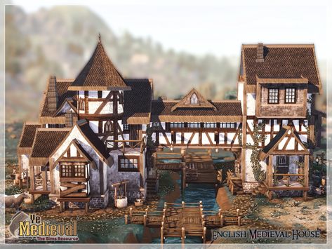 Sims 4 Medieval Lots, Sims 4 Tudor, Medieval Sims 4, Tiny Glade, The Sims 4 Lots, Sims Medieval, Sims Inspiration, Sims 4 Tsr, Sims Builds