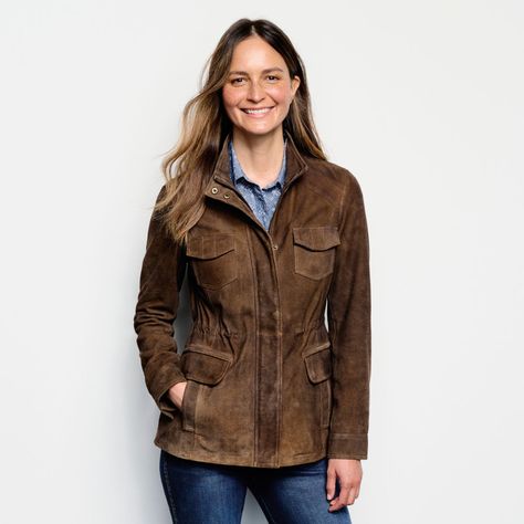 Jackets for Women | Orvis Yellowstone Aesthetic, Barbour Jacket Outfit, Safari Jacket Women, Cowgirl Princess, Leather Jacket Outfit Men, Denim Jacket With Fur, Hunting Jacket, Jacket With Fur, Flamboyant Natural