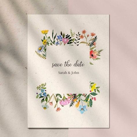 Flower Forest, Template Flower, Watercolour Wedding, Vintage Border, Wildflower Wedding Invitations, Border Clipart, Background Wedding, Painted Illustration, Flowers Background