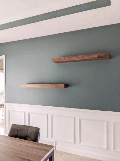 Shelf Installation, Dining Room Shelves, Shelf Decor Living Room, Apartment Dining Room, Dining Room Remodel, Dinning Room Design, Dining Room Makeover, Dining Room Wall Decor, Room Remodeling