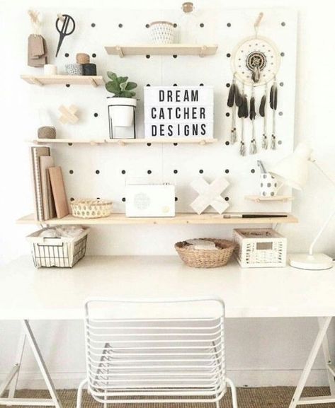 31 Pegboard Ideas for Your Craft Room Peg Board Shelves, Pegboard Craft Room, Diy Kitchen Shelves, Bamboo Room Divider, Sliding Room Dividers, Deco House, Hanging Room Dividers, Folding Room Dividers, Beauty Room Decor