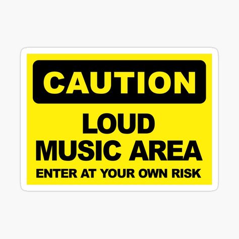 Loud Music, Kids Bedroom Walls, Teenager's Room, Car Bumper Stickers, Wall Door, Room Signs, Eye Protection, Door Decor, Bedroom Wall